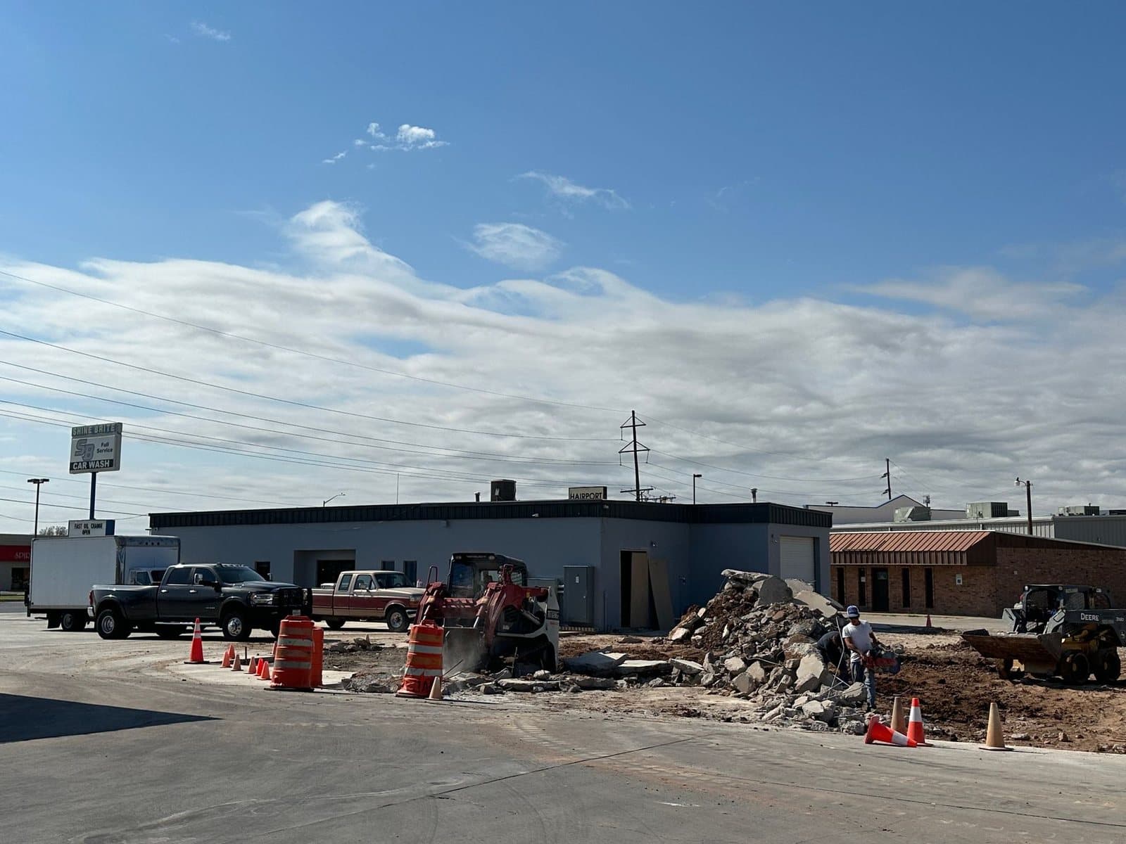 The Sherwood Way lot under construction with dirt and equipment